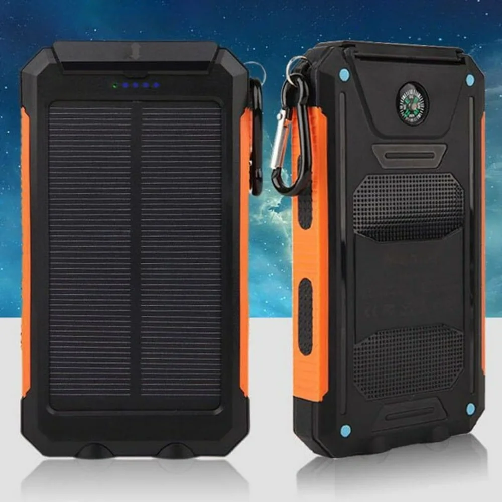 Dual USB DIY Solar Power Bank Case Kits Battery Charger External Box Flashlight
